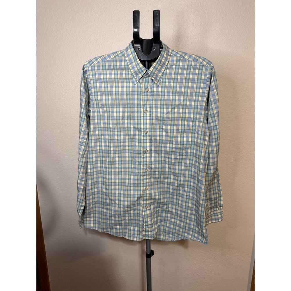 Vintage New York Sportswear Exchange Plaid Button Down Shirt Mens Medium Blue